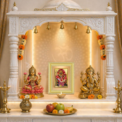 Diviniti 24K Gold Plated Katyayani Mata (Classic) Divine Wall and Table Top Frame for Home Mandir & Office Decor | Luxury Spiritual Gift