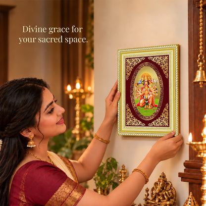 24K Gold-Plated Panchmukhi Hanuman Frame | Premium Gift Box | 26x20 CM