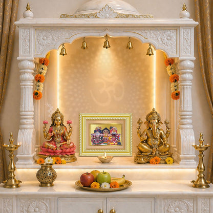 Diviniti 24K Gold Plated Jagannath Subhadra Balabhadra (Classic) Divine Wall and Table Top Frame for Home Mandir & Office Decor | Luxury Spiritual Gift