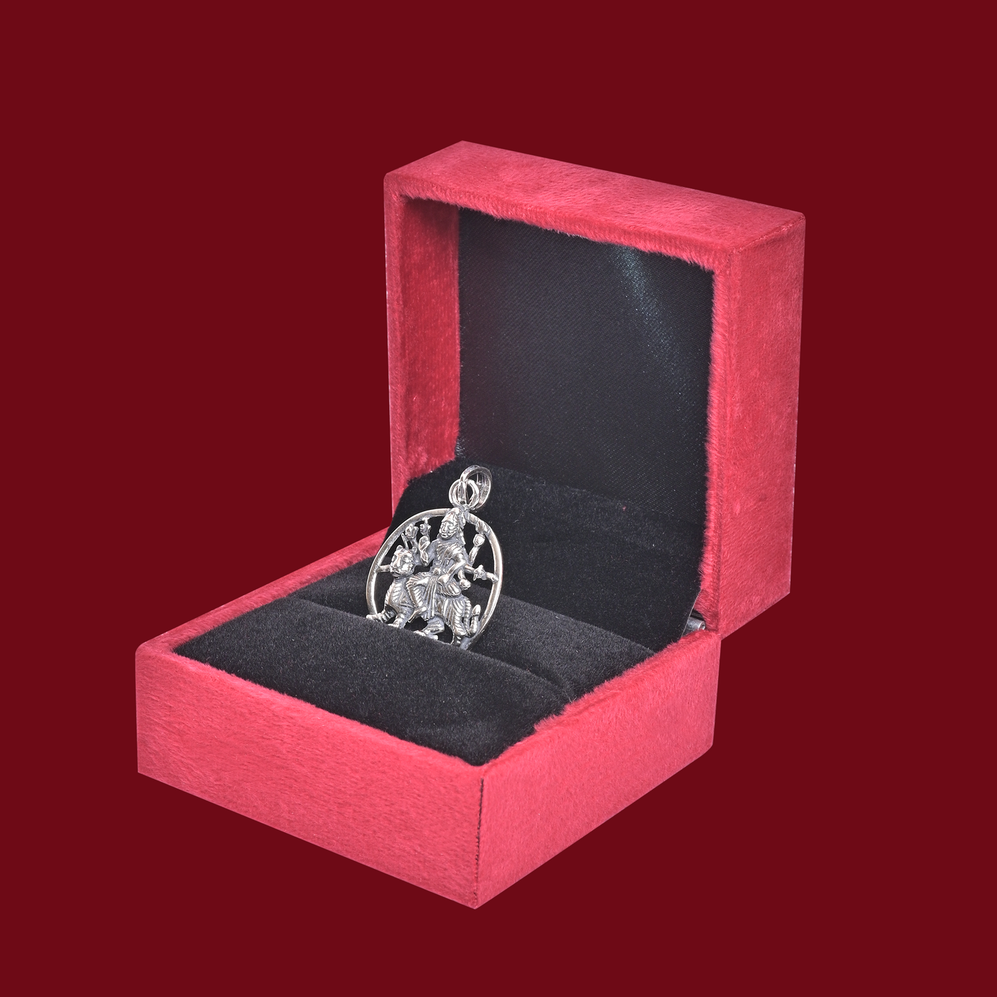 DIVINITI 925 Pure Silver Mata Round Pendant For Men, Women & Kids Divine God Pendant For Birthday, Anniversary, Special Occasion Gift (2.6x2.6 CM 6.5 g)