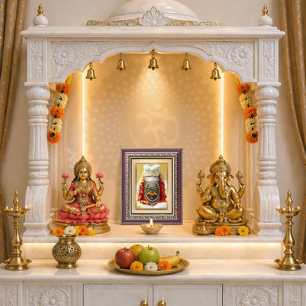 Diviniti 24K Gold Plated Mahakaleshwar (Classic) Divine Wall and Table Top Frame for Home Mandir & Office Decor | Luxury Spiritual Gift