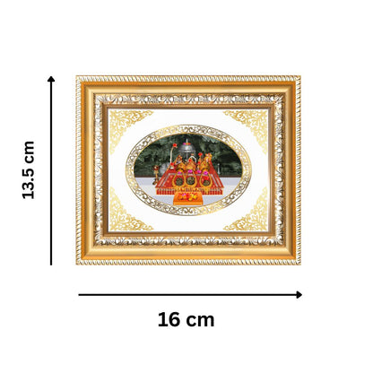 Mata Ka Darbar Divine Vaishno Devi Sacred Shakti & Blessings Royal Tabletop Frame in 24K Gold Plated Foil