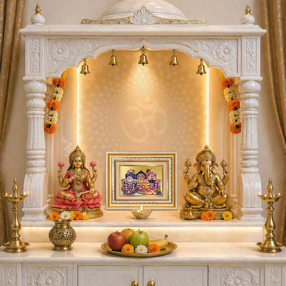 Diviniti 24K Gold Plated Jagannath Subhadra Balabhadra (Classic) Divine Wall and Table Top Frame for Home Mandir & Office Decor | Luxury Spiritual Gift