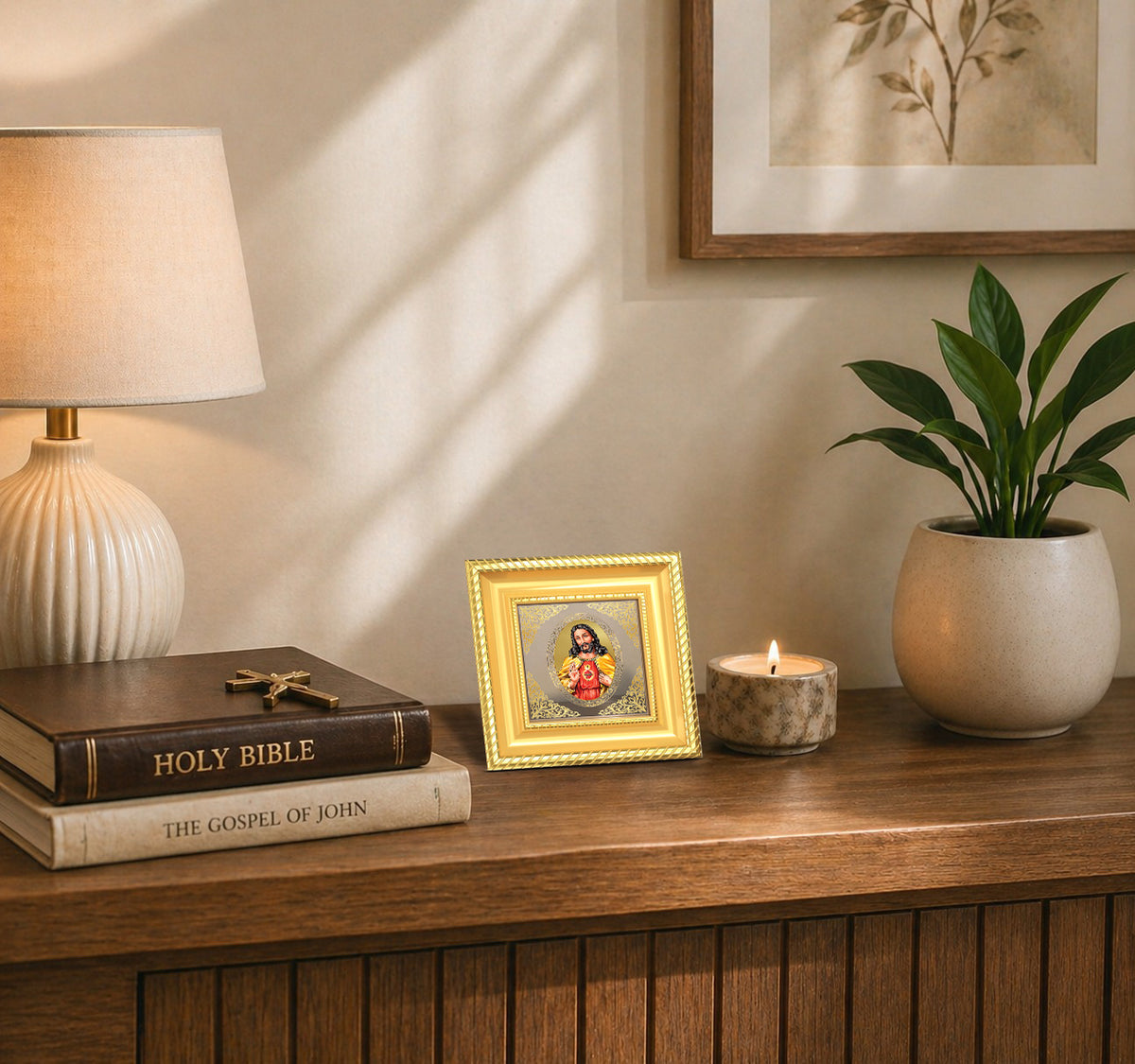 Jesus Christ | Divine Savior Royal Tabletop Photo Frame in 24K Gold Plated Foil
