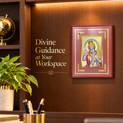 24K Gold-Plated Vishnu MDF Frame | Premium Gift Box | 10x10 CM