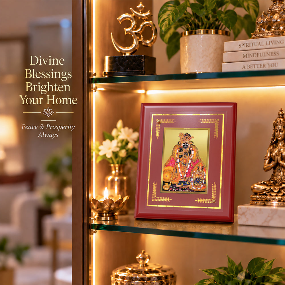 24K Gold-Plated Banke Bihari MDF Frame | Premium Gift Box | 13.5x16 CM
