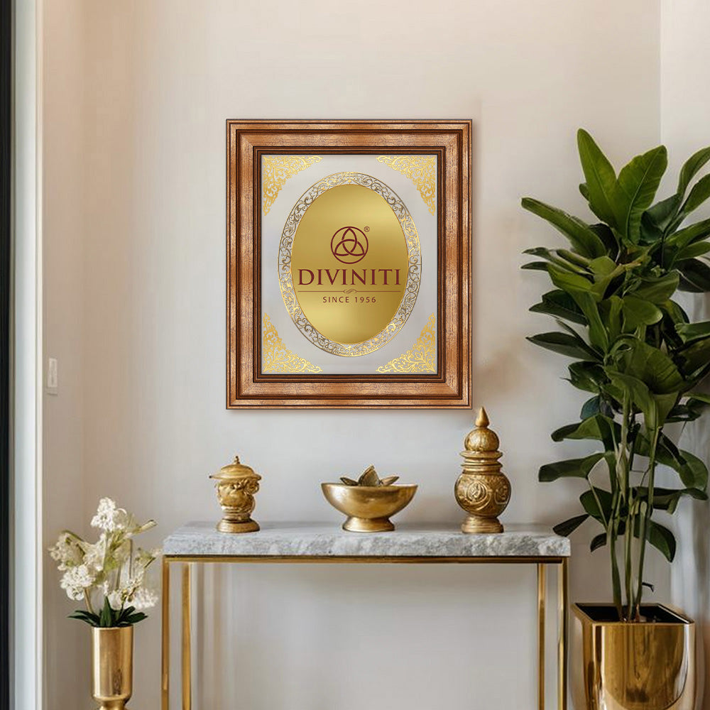 Diviniti Double Glass Frame Personalised Wall Photo Frame in 24K Gold Plated Foil