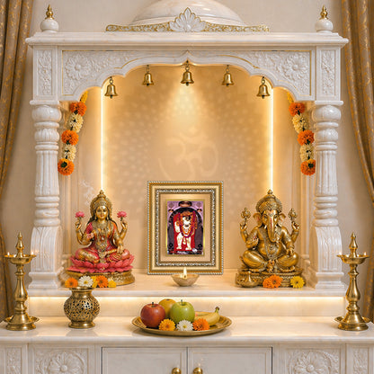 Diviniti 24K Gold Plated Mehndipur Balaji (Classic) Divine Wall and Table Top Frame for Home Mandir & Office Decor | Luxury Spiritual Gift