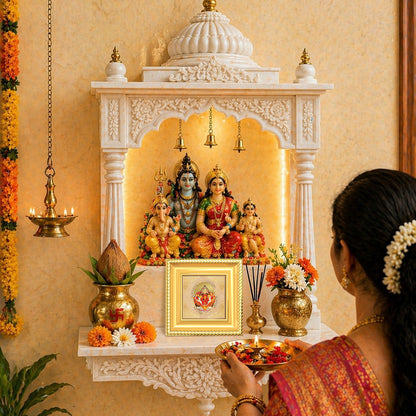 Siddhi Vinayak | Divine Ganpati Royal Tabletop Photo Frame in 24K Gold Plated Foil