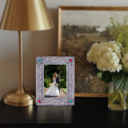 Pure Silver Vintage Photo Frame Rectangle Shape (19x25 cm 368g)