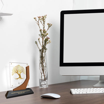 Premium MDF & Acrylic Award 24k Gold Plated Foil Tree Of Life Personalized Trophy for Conferences and Seminars Programs