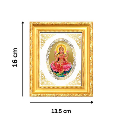 Goddess Lakshmi Divine Wealth & Abundance Sacred Royal Tabletop Frame in 24K Gold Plated Foil