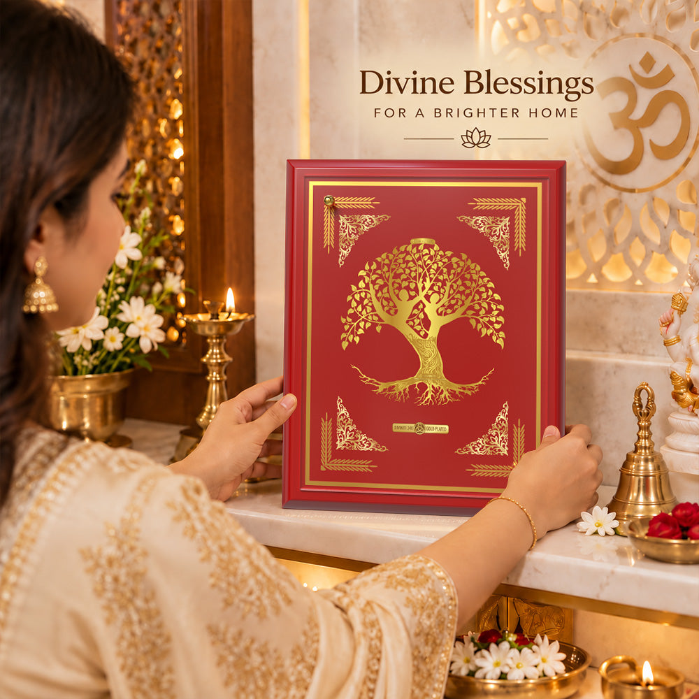 24K Gold-Plated Tree of Life MDF Frame | Premium Gift Box | 12x18 CM