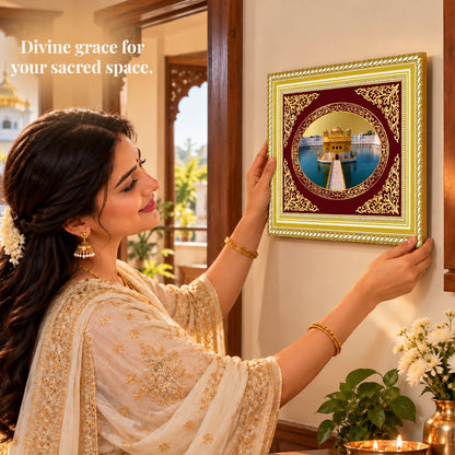 24K Gold-Plated Golden Temple BG Frame | Premium Gift Box | 26x20 CM