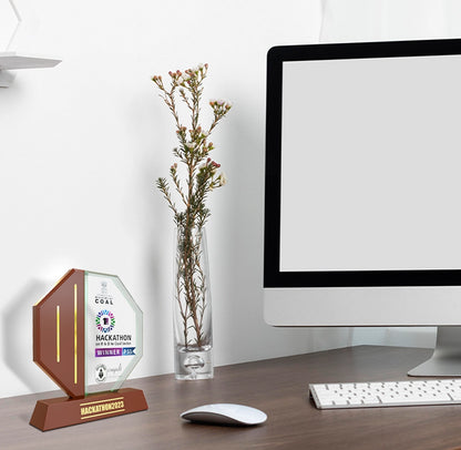 Customized Premium Trophy with 24K Gold Foil Printing | Corporate Recognition & Appreciation Award