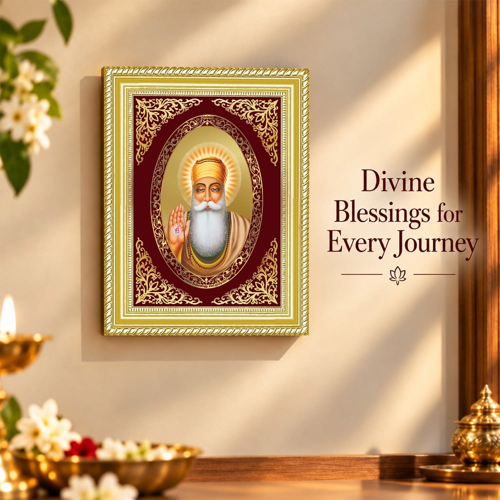 24K Gold-Plated Guru Nanak BG Frame | Premium Gift Box | 26x20 CM