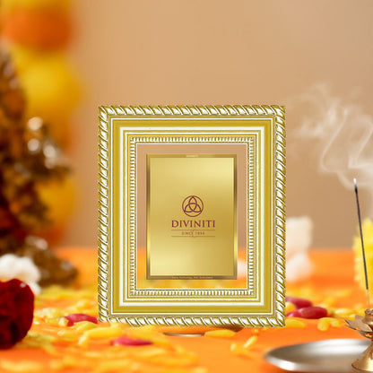 Diviniti Double Glass Frame Personalised Tabletop Photo Frame in 24K Gold Plated Foil