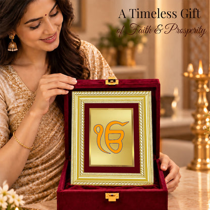 24K Gold-Plated Ik Onkar Frame | Premium Gift Box | 17.5x21.5 CM