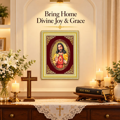 24K Gold-Plated Jesus Christ Frame | Premium Gift Box | 27x35 CM
