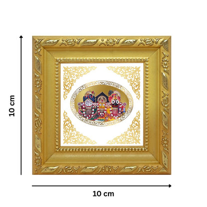 Jagannath Subhadra Balabhadra | Divine Trio Royal Tabletop Photo Frame in 24K Gold Plated Foil