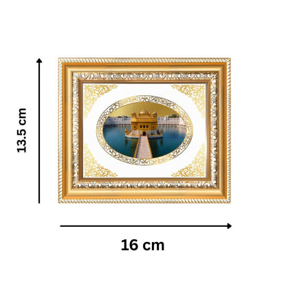 Sri Harmandir Sahib (Golden Temple) Divine Sikh Sacred Darshan Royal Tabletop Frame in 24K Gold Plated Foil