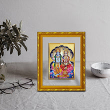 Load image into Gallery viewer, DIVINITI 24K Gold Plated Vishnu Lakshmi Photo Frame For Home Decor, Puja, Festival Gift (21.5 X 17.5 CM)