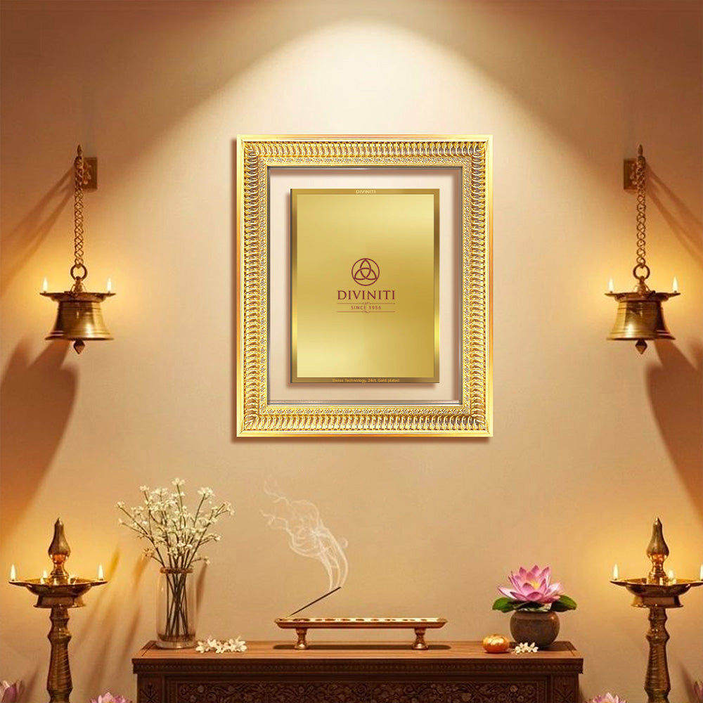 Diviniti Double Glass Frame Personalised Wall Photo Frame in 24K Gold Plated Foil | DG-022-S4