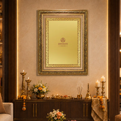 Diviniti Double Glass Frame Personalised Wall Mount Photo Frame in 24K Gold Plated Foil