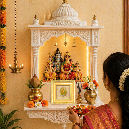 Tirupati Balaji | Divine Lord Venkateswara Royal Tabletop Photo Frame in 24K Gold Plated Foil