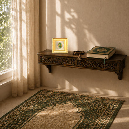 Allah | Sacred Islamic Calligraphy Royal Tabletop Photo Frame in 24K Gold Plated Foil
