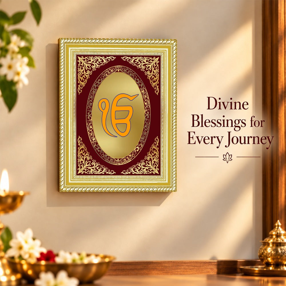 24K Gold-Plated Ik Onkar BG Frame | Premium Gift Box | 26x20 CM