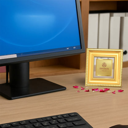 Diviniti Double Glass Frame Personalised Tabletop Photo Frame in 24K Gold Plated Foil