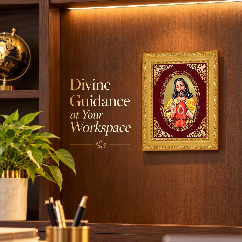 24K Gold-Plated Jesus Christ Frame | Premium Gift Box | 17.5x21.5 CM