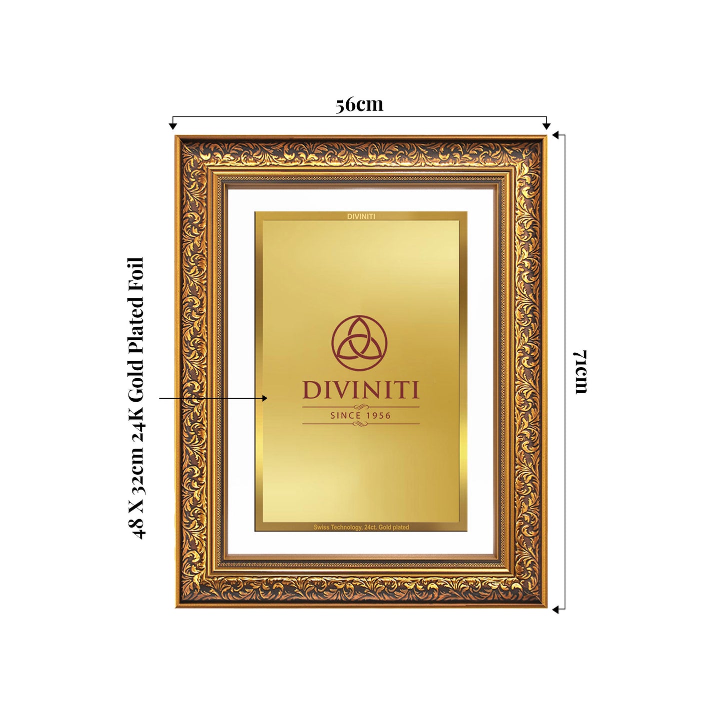 Diviniti Double Glass Frame Personalised Wall Photo Frame in 24K Gold Plated Foil | HP-093-S4.5