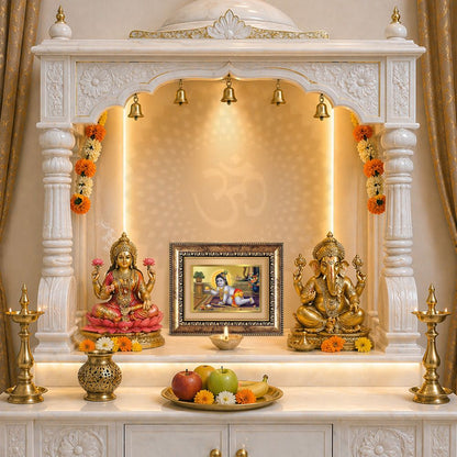 Diviniti 24K Gold Plated Laddu Gopal (Classic) Divine Wall and Table Top Frame for Home Mandir & Office Decor | Luxury Spiritual Gift