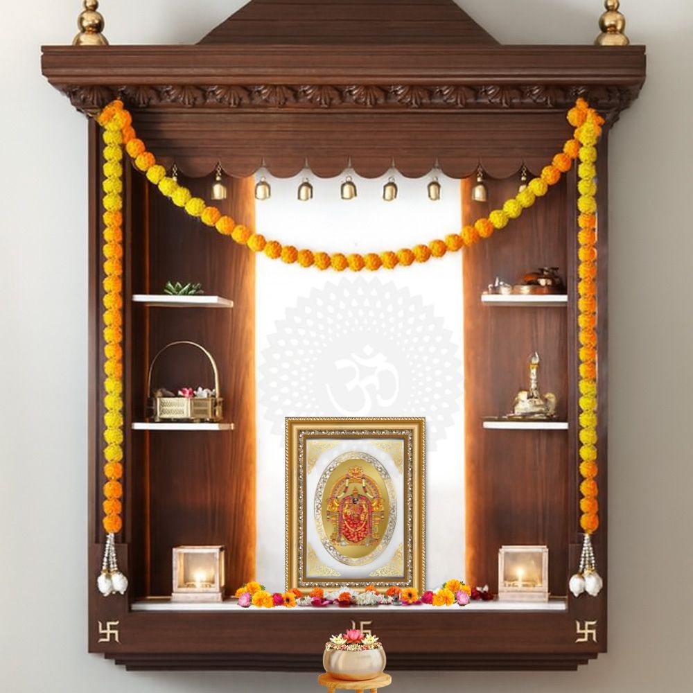 Padmavati Devi | Jain Sacred Wall & Tabletop Royal Photo Frame in 24K Gold Plated Foil