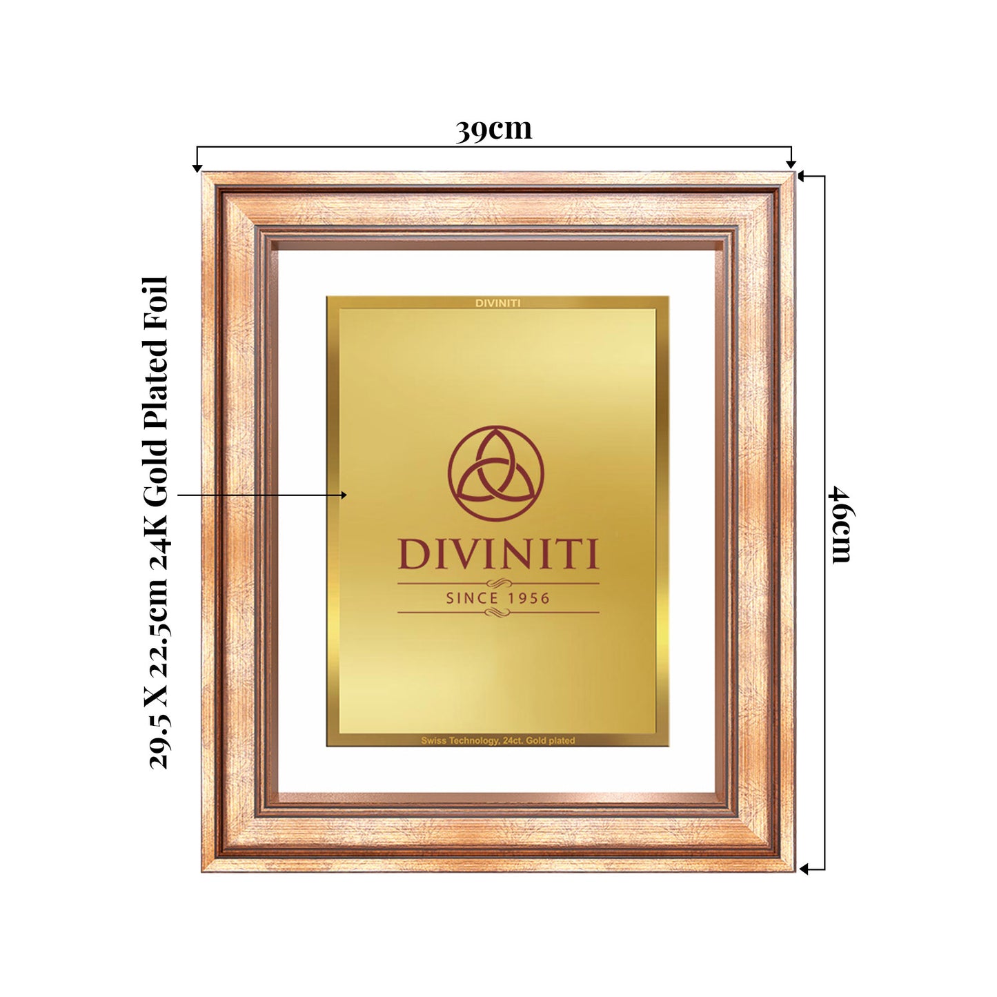 Diviniti Double Glass Frame Personalised Wall Photo Frame in 24K Gold Plated Foil | HP-15-01-S4