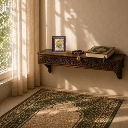 Mecca & Medina Sacred Islamic Holy Sites Divine Faith Royal Tabletop Frame in 24K Gold Plated Foil