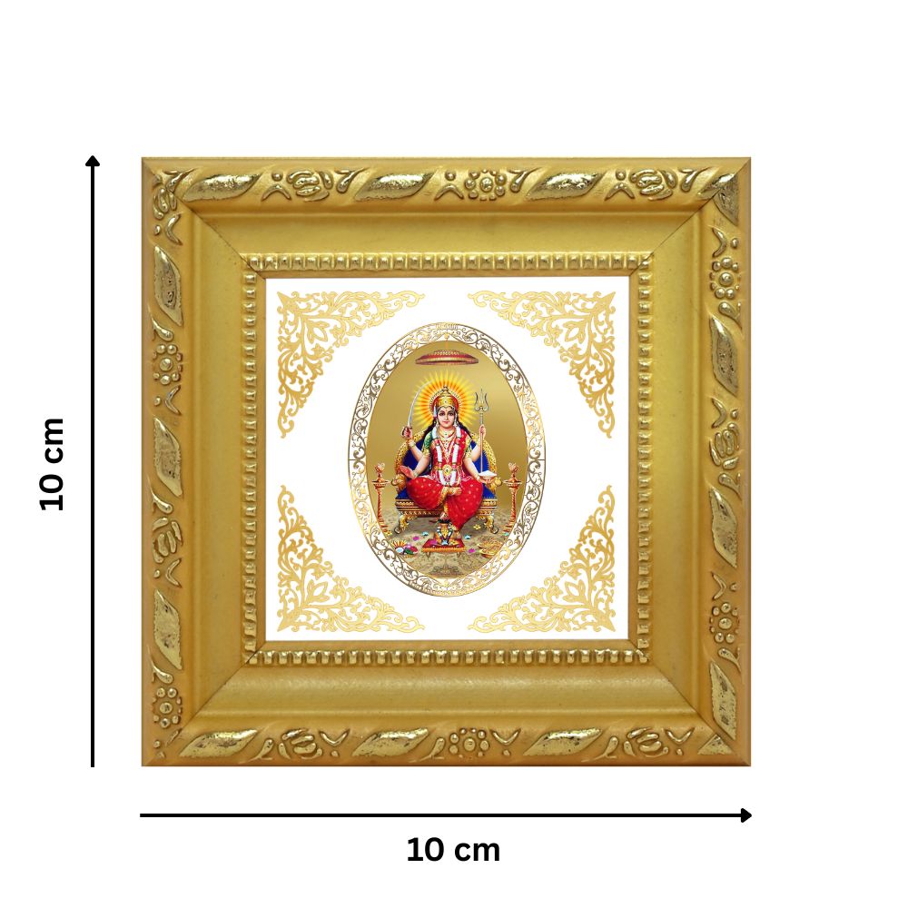 Santoshi Maa | Divine Goddess of Contentment Royal Tabletop Photo Frame in 24K Gold Plated Foil