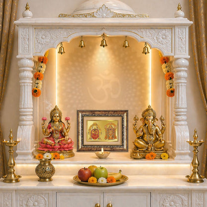 Diviniti 24K Gold Plated Padmavati And Balaji (Classic) Divine Wall and Table Top Frame for Home Mandir & Office Decor | Luxury Spiritual Gift