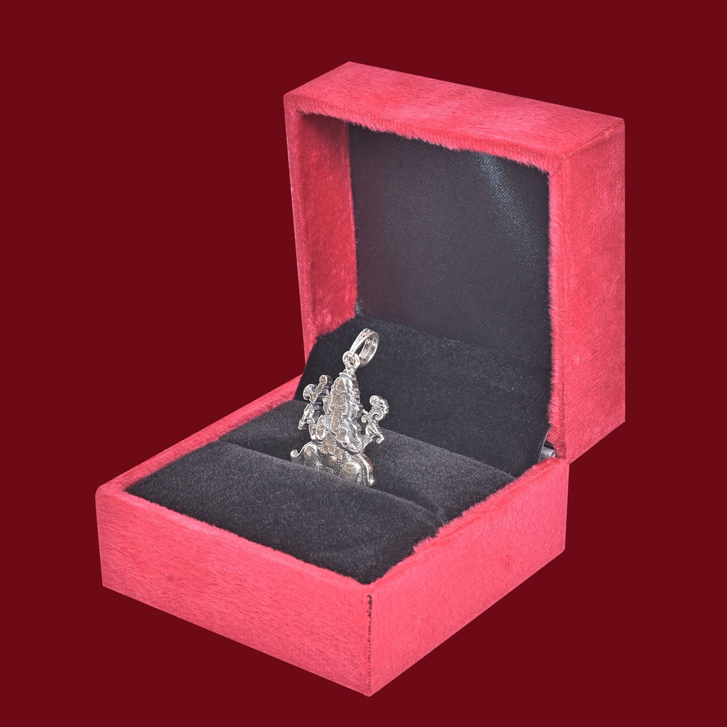 925 Pure Silver Ganesha Pendant for Men, Women & Kids Divine God Pendant for Birthday, Anniversary, Special Occasion Gift (2.7x2.1 cm, 11g)
