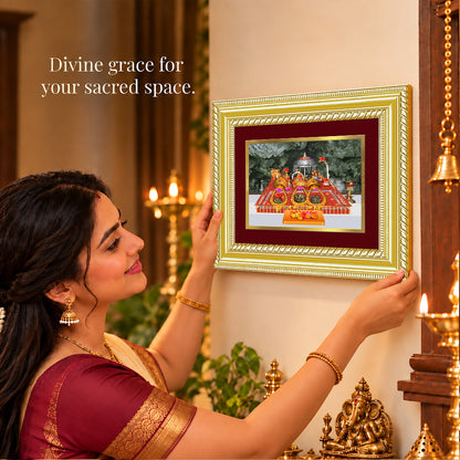 24K Gold-Plated Vaishno Devi Darbar Frame | Premium Gift Box | 21.5x17.5 CM