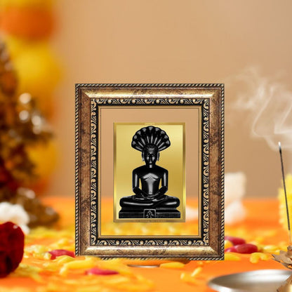Diviniti 24K Gold Plated Parshvanath Divine Table Top Frame for Home Mandir & Office Decor | Luxury Spiritual Gift