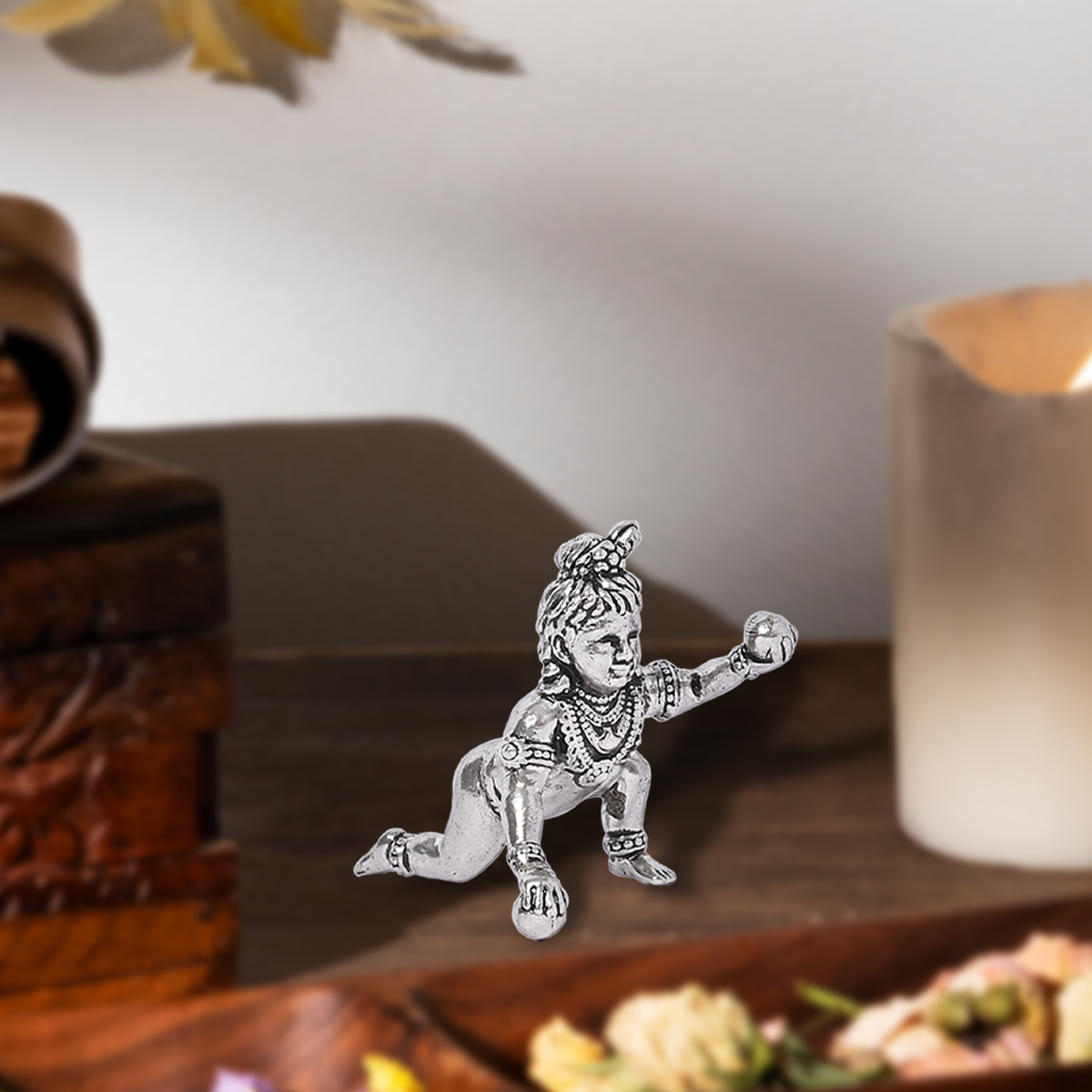 Pure Silver Sitting Bal Gopal (2x4 cm 17.5g)