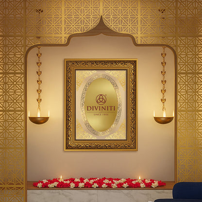 Diviniti Double Glass Frame Personalised Wall Photo Frame in 24K Gold Plated Foil