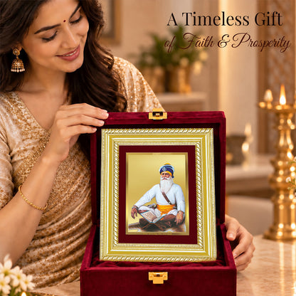 24K Gold-Plated Baba Deep Singh Frame | Premium Gift Box | 17.5x21.5 CM