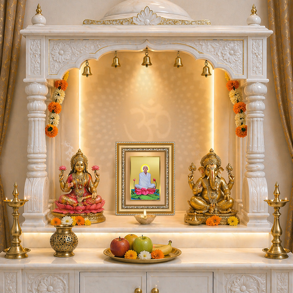 Diviniti 24K Gold Plated Ram Thakur (Classic) Divine Wall and Table Top Frame for Home Mandir & Office Decor | Luxury Spiritual Gift