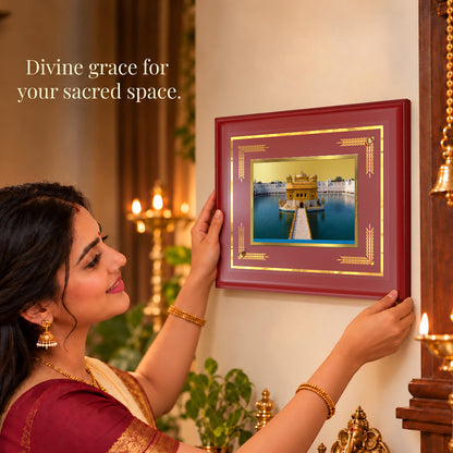 24K Gold-Plated Golden Temple MDF Frame | Premium Gift Box | 35x27 CM
