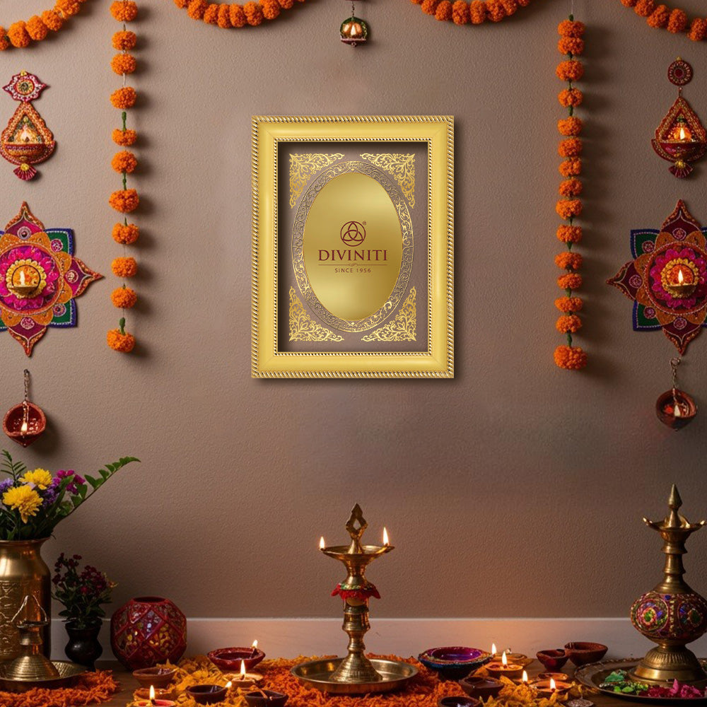 Diviniti Double Glass Frame Personalised Wall Photo Frame in 24K Gold Plated Foil