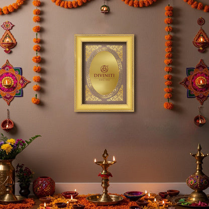 Diviniti Double Glass Frame Personalised Wall Photo Frame in 24K Gold Plated Foil